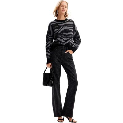 Desigual Zebra Strickpullover - Schwarz - Pullover Desigual Zebra Strickpullover - Schwarz - Pullover
