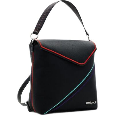 Czarny plecak Desigual - Model 24WAKP14 Poliuretan Czarny plecak Desigual - Model 24WAKP14 Poliuretan