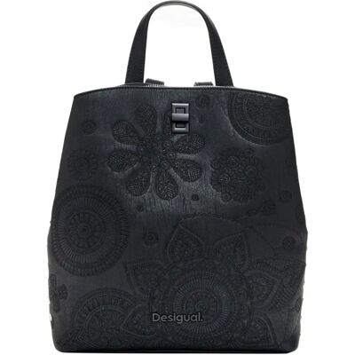 Mini Mochila Desigual Preta - Casual Poliuretano Mini Mochila Desigual Preta - Casual Poliuretano