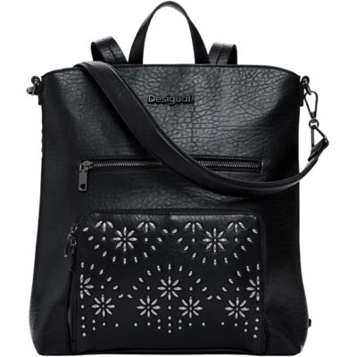 Desigual Women's Studded Backpack - Floral Design - Women Black - Bag Desigual Women's Studded Backpack - Floral Design - Women Black - Bag