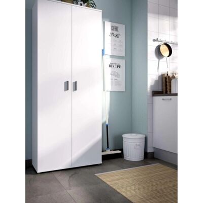 Dkit Armario Blanco de 2 Puertas - Mueble de Almacenamiento Dkit Armario Blanco de 2 Puertas - Mueble de Almacenamiento