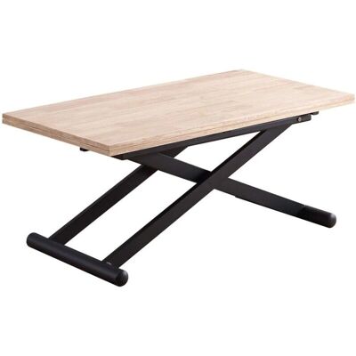 Adec - Mesa de centro ajustable de roble con patas negras - Mesa de café o comedor Adec - Mesa de centro ajustable de roble con patas negras - Mesa de café o comedor