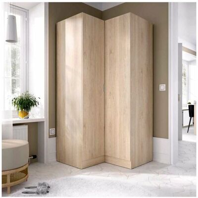 DKIT - Armario rincón 184x90.5x92.5 Natural - Wardrobe DKIT - Armario rincón 184x90.5x92.5 Natural - Wardrobe