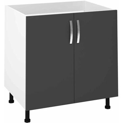 MD BLOCK - Mueble cocina fregadero 2 puertas en gris parís - 83x80x58 cm - mueble MD BLOCK - Mueble cocina fregadero 2 puertas en gris parís - 83x80x58 cm - mueble