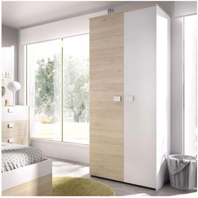 DKT Armario Santisteban - 2 Puertas Blanco/Natural - 205cm Alto DKT Armario Santisteban - 2 Puertas Blanco/Natural - 205cm Alto