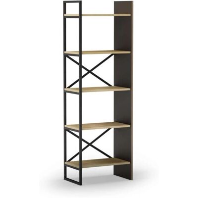 Mkric - Eva-58 - Roble/Negro - Estantería Mkric - Eva-58 - Roble/Negro - Estantería