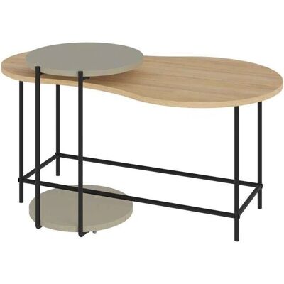 MKRIC Rolan - Roble/Verde - 53.8x102.5x65 cm - Juego de 2 mesas de centro MKRIC Rolan - Roble/Verde - 53.8x102.5x65 cm - Juego de 2 mesas de centro