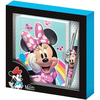 Disney Minnie Mouse Arc-en-ciel - Journal & Stylo - Publicité Disney Minnie Mouse Arc-en-ciel - Journal & Stylo - Publicité
