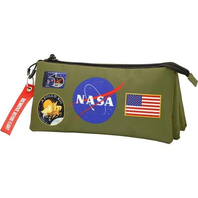 KARACTERMANIA Nasa Khaki Triple Fan Rectangular Pencil Case - Stationery Storage KARACTERMANIA Nasa Khaki Triple Fan Rectangular Pencil Case - Stationery Storage