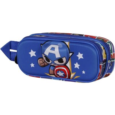 Étui Karactermania Capitaine America Double 3D Bleu - Publicité Étui Karactermania Capitaine America Double 3D Bleu - Publicité