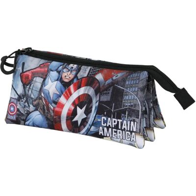 Karacter Mania Marvel Capitán América Defender Estuche de Lápices Triplo - Estuche Karacter Mania Marvel Capitán América Defender Estuche de Lápices Triplo - Estuche