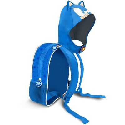 KARACTERMANIA Sonic The Hedgehog Sega Classic Blue Backpack with Hood KARACTERMANIA Sonic The Hedgehog Sega Classic Blue Backpack with Hood