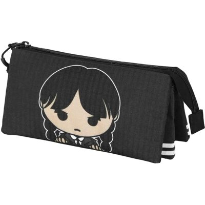 Karactermania Wednesday Triple Pencil Case Chibi Black - Stationery Karactermania Wednesday Triple Pencil Case Chibi Black - Stationery