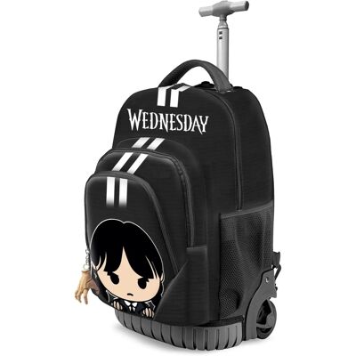Karactermania Wednesday Cute Gray Black Trolley Backpack Karactermania Wednesday Cute Gray Black Trolley Backpack