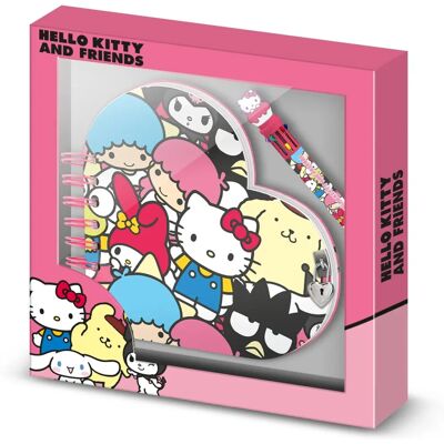 Conjunto Presente Hello Kitty & Friends - Diário e Caneta Conjunto Presente Hello Kitty & Friends - Diário e Caneta