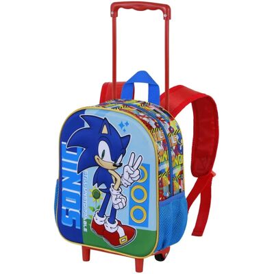 Mochila Sonic The Hedgehog Sega Imparável 3D com Rodas Mochila Sonic The Hedgehog Sega Imparável 3D com Rodas