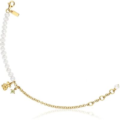 Tous Model 1004024900 - Złota bransoletka z perłami i peridotem Tous Model 1004024900 - Złota bransoletka z perłami i peridotem