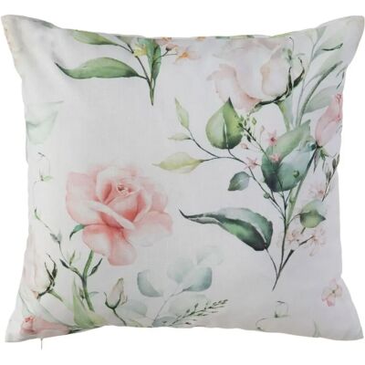 BIGBUY HOME Coussin Blanc Roses - Coussin BIGBUY HOME Coussin Blanc Roses - Coussin