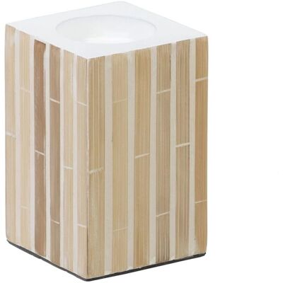Bigbuy Home Świecznik Beżowy Bambus MDF - Candleholder Bigbuy Home Świecznik Beżowy Bambus MDF - Candleholder