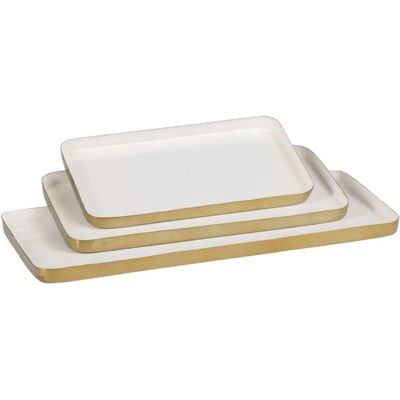Vassoio Snack Bigbuy - 47x20,5x2cm - Ferro 3 Pezzi Vassoio Snack Bigbuy - 47x20,5x2cm - Ferro 3 Pezzi