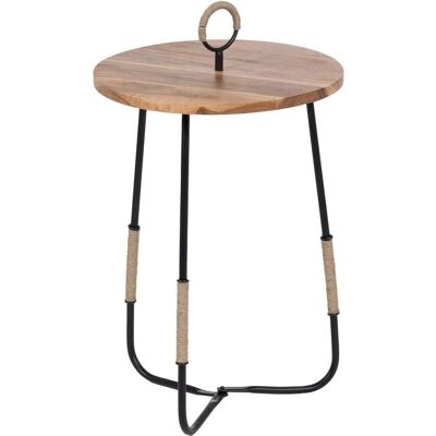 Bigbuy Home Naturligt svart trä och järn rund soffbord - Soffbord Bigbuy Home Naturligt svart trä och järn rund soffbord - Soffbord
