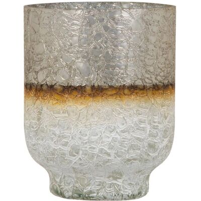 Bigbuy Home Vase Cristal Blanc Doré - 15x15x19 cm Bigbuy Home Vase Cristal Blanc Doré - 15x15x19 cm