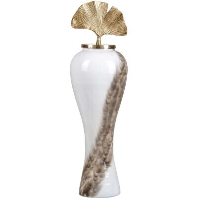 Bigbuy Home Vas 25 x 25 x 84 cm Kristall Gyllen Metall Vit Bigbuy Home Vas 25 x 25 x 84 cm Kristall Gyllen Metall Vit