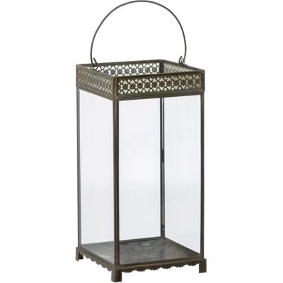 Bigbuy Home Lanterne Bougeoir Verre Doré Métal - Lanterne Bougeoir - 18x18x37 cm Bigbuy Home Lanterne Bougeoir Verre Doré Métal - Lanterne Bougeoir - 18x18x37 cm