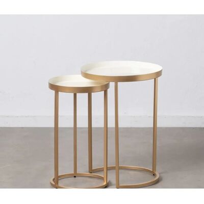 Bigbuy Home Table d'appoint Doré Crème - Table d'appoint Bigbuy Home Table d'appoint Doré Crème - Table d'appoint