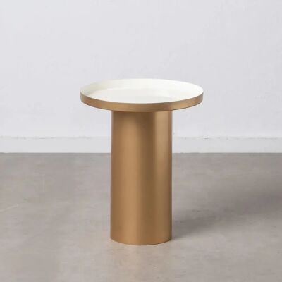 BigBuy Home Table d'appoint - 46x46x56cm - Or Crème Fer BigBuy Home Table d'appoint - 46x46x56cm - Or Crème Fer