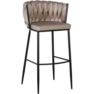 Bigbuy Home Siège - 57x57x104cm Tissu synthétique Noir Beige Métal Bigbuy Home Siège - 57x57x104cm Tissu synthétique Noir Beige Métal
