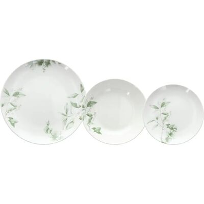 Bigbuy Home Zestaw naczyń 18 sztuk Arkusze Porcelana 1 cm Bigbuy Home Zestaw naczyń 18 sztuk Arkusze Porcelana 1 cm