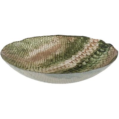 Centre de Table Verre Olive BigBuy Home 40 x 40cm Centre de Table Verre Olive BigBuy Home 40 x 40cm