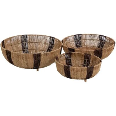 BigBuy Home Opbergmanden - Natuurlijke Bruine Jute - 42x42x13cm - Set van 3 BigBuy Home Opbergmanden - Natuurlijke Bruine Jute - 42x42x13cm - Set van 3