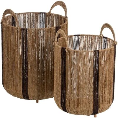BigBuy Home Zestaw Koszy w Jutę 35x35x48cm BigBuy Home Zestaw Koszy w Jutę 35x35x48cm