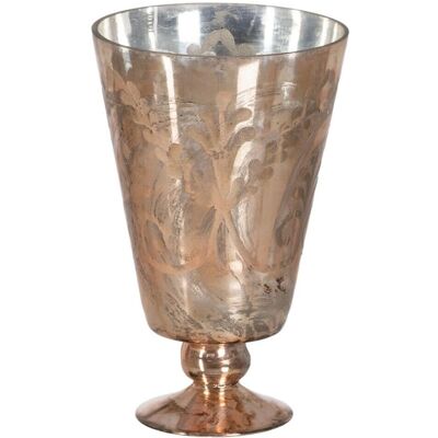 BigBuy Home Decorative Flower Glass Copper - Decoratif Flower Glass 16 x 16 x 25 cm BigBuy Home Decorative Flower Glass Copper - Decoratif Flower Glass 16 x 16 x 25 cm