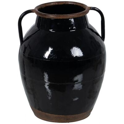 Bigbuy Home Vase Noir Fer 18,5 x 18,5 x 22 cm Bigbuy Home Vase Noir Fer 18,5 x 18,5 x 22 cm