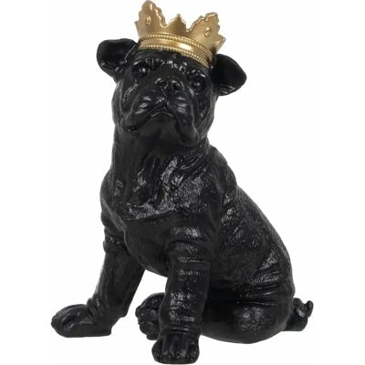 Cliccandoshop - Hondenfigur - Zwart Goud - 15,5x18,4x25,5 cm Cliccandoshop - Hondenfigur - Zwart Goud - 15,5x18,4x25,5 cm