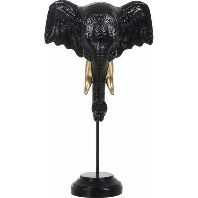 Cliccandoshop - Figurka Słonia Dekoracyjna - Czarna i Złota - 20,5x14,3x35,5 cm Cliccandoshop - Figurka Słonia Dekoracyjna - Czarna i Złota - 20,5x14,3x35,5 cm