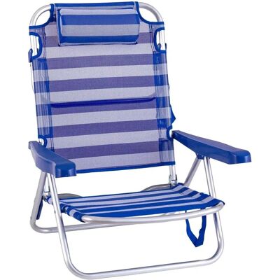 Silla de Playa Lolahome de Aluminio y Textilene - 4 Posiciones - 61x47x80 cm Silla de Playa Lolahome de Aluminio y Textilene - 4 Posiciones - 61x47x80 cm