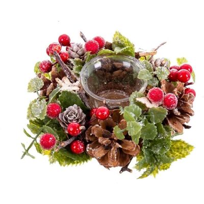 BigBuy Weihnachtskerzenständer Rot Mehrfarbiger Kunststoffschaum Ananas - Support de bougie BigBuy Weihnachtskerzenständer Rot Mehrfarbiger Kunststoffschaum Ananas - Support de bougie