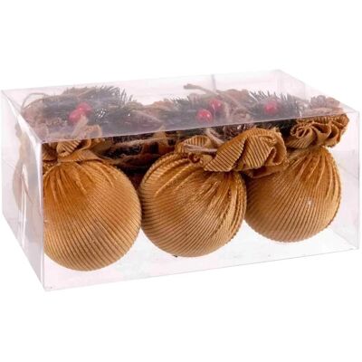 BigBuy Kerstballen Veelkleurig Goud Korduroy Schuim - Kerstversiering BigBuy Kerstballen Veelkleurig Goud Korduroy Schuim - Kerstversiering