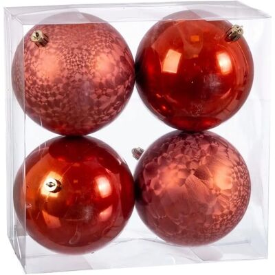 BigBuy Julkulor i Kopparplast - 10x10x10 cm - 4 Enheter BigBuy Julkulor i Kopparplast - 10x10x10 cm - 4 Enheter