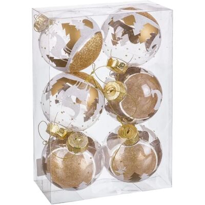 Boules de Noël en Plastique Doré BigBuy - 6 Unités Boules de Noël en Plastique Doré BigBuy - 6 Unités