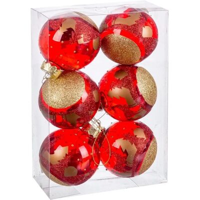 BigBuy Christmas Röd Plastjulgranar - 8 cm, set om 6 BigBuy Christmas Röd Plastjulgranar - 8 cm, set om 6