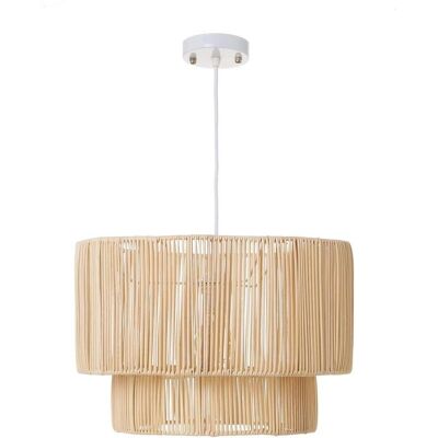 Lola Home Lampe de Plafond Double en Rotin - Éclairage Intérieur - Publicité Lola Home Lampe de Plafond Double en Rotin - Éclairage Intérieur - Publicité