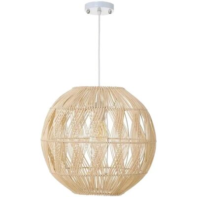 Lola Home Lampe de plafond en rotin naturel Ø 37x34cm - Publicité Lola Home Lampe de plafond en rotin naturel Ø 37x34cm - Publicité