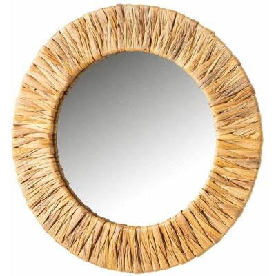 LOLA HOME Miroir rond en Jacinthe d'eau - Décoration murale - Publicité LOLA HOME Miroir rond en Jacinthe d'eau - Décoration murale - Publicité