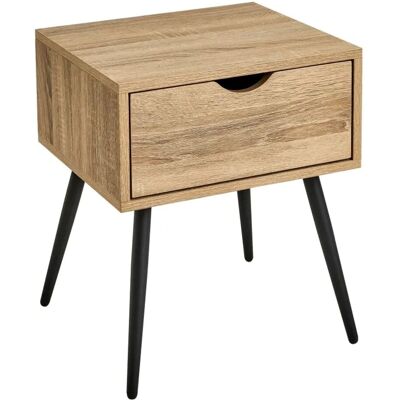BAKAJI - Comodino Mobiletto Cassettiera - Oak - Nightstand - Publicité BAKAJI - Comodino Mobiletto Cassettiera - Oak - Nightstand - Publicité