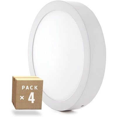 GREENICE Pack 4 Lámparas de Techo LED - 20W, 1800Lm, Blanco Frío GREENICE Pack 4 Lámparas de Techo LED - 20W, 1800Lm, Blanco Frío